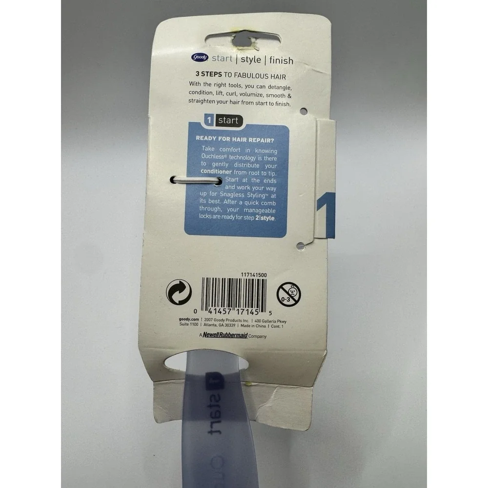 GOODY Ouchless Condition‎ Detangling Comb for Wet Hair Flexible Teeth Blue 1a